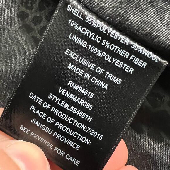 Sam Edelman Black and White Plaid Wool Blend Coat - Size Small - Picture 7 of 9